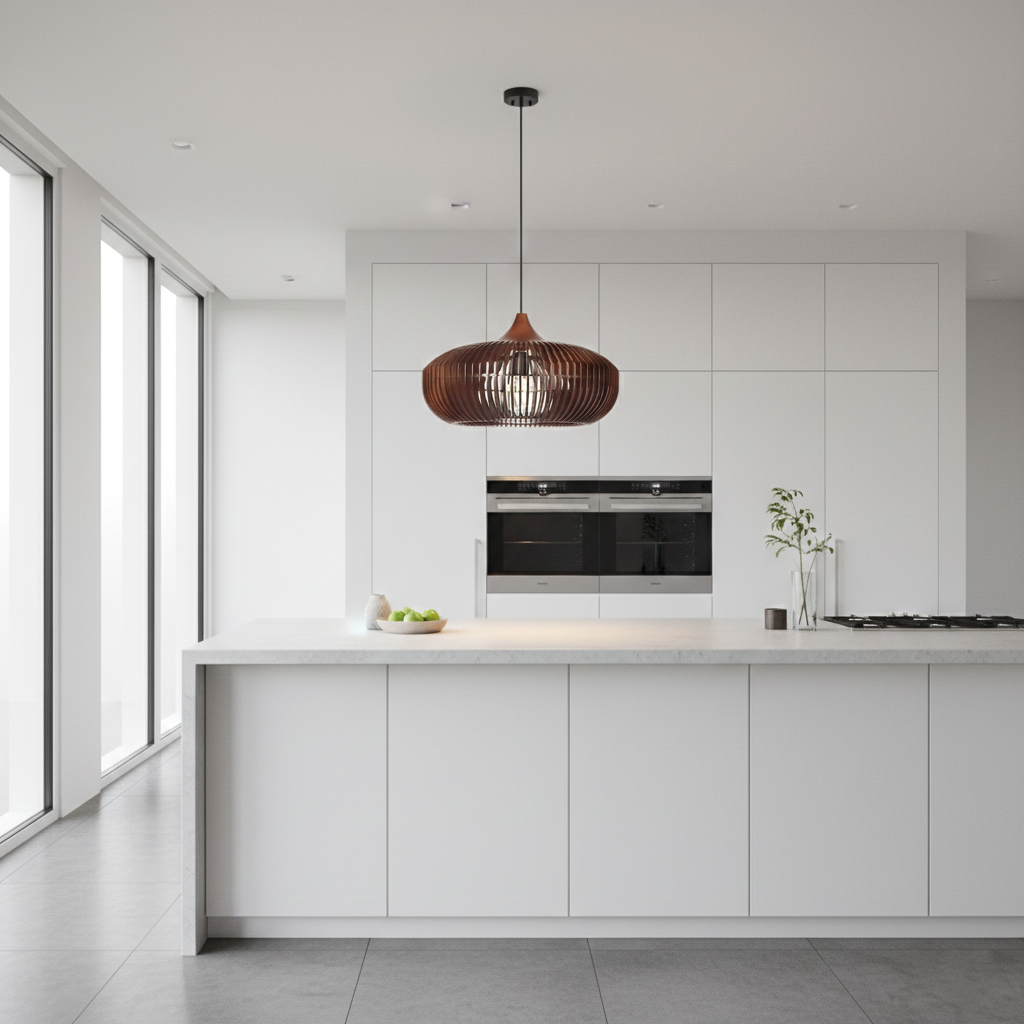 De Halo van Zen Japandi Houten Hanglamp
