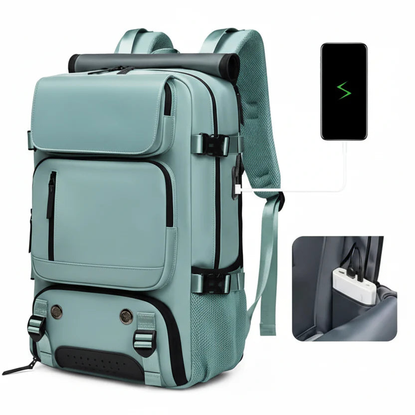 TRAVELMAX Pack – Grote waterdichte reisrugzak met USB-aansluiting