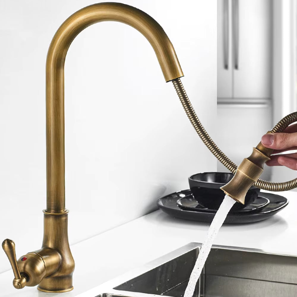 VintageTap – Antieke messing keukenkraan
