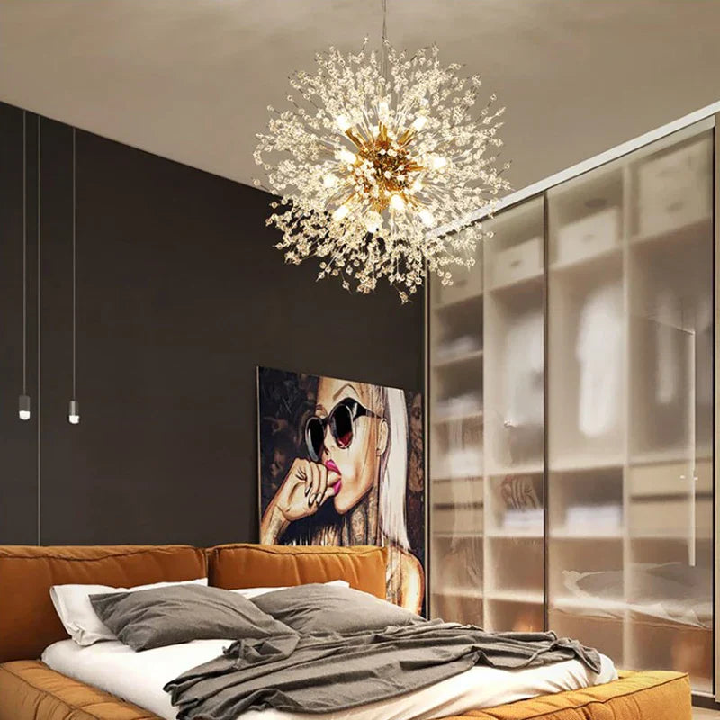Exclusieve kroonluchter met kristallen – Elegante plafondlamp voor verfijnde interieurs