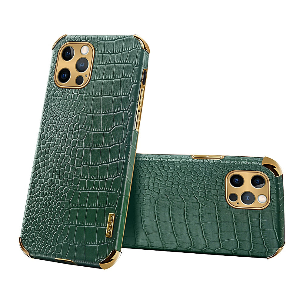 iPhone Leer Case Krokodil – Luxe & Beschermend