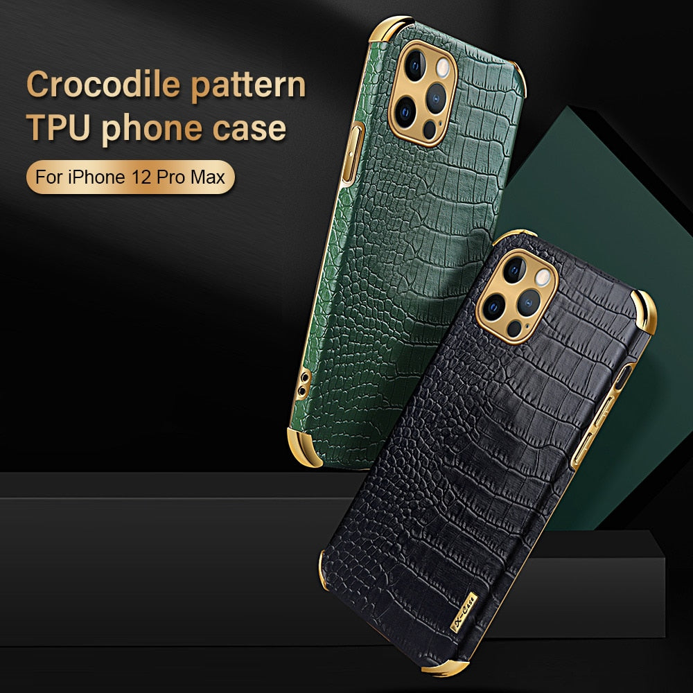 iPhone Leer Case Krokodil – Luxe & Beschermend