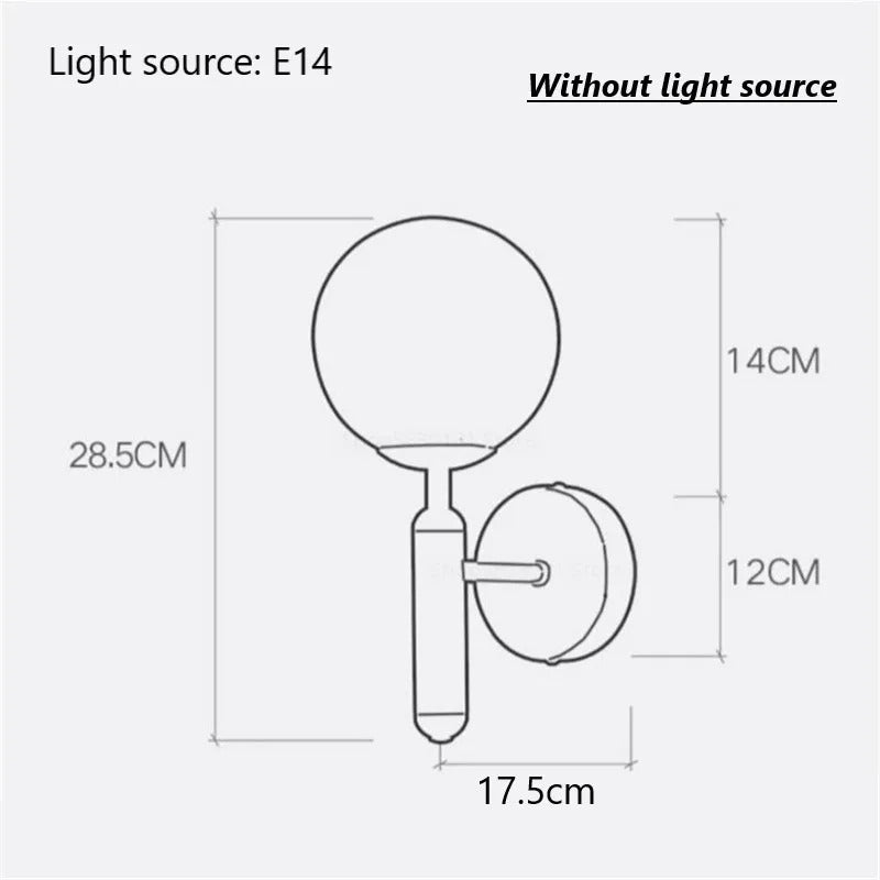 Minimalistische Globe Mystieke Stralende Wandlamp