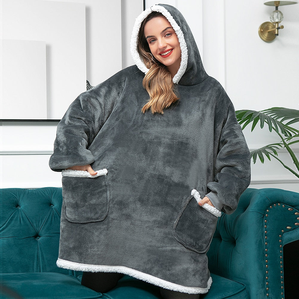 Ultra Zachte Fleece En Wol Hooded Deken Voor Comfort En Warmte Thuis