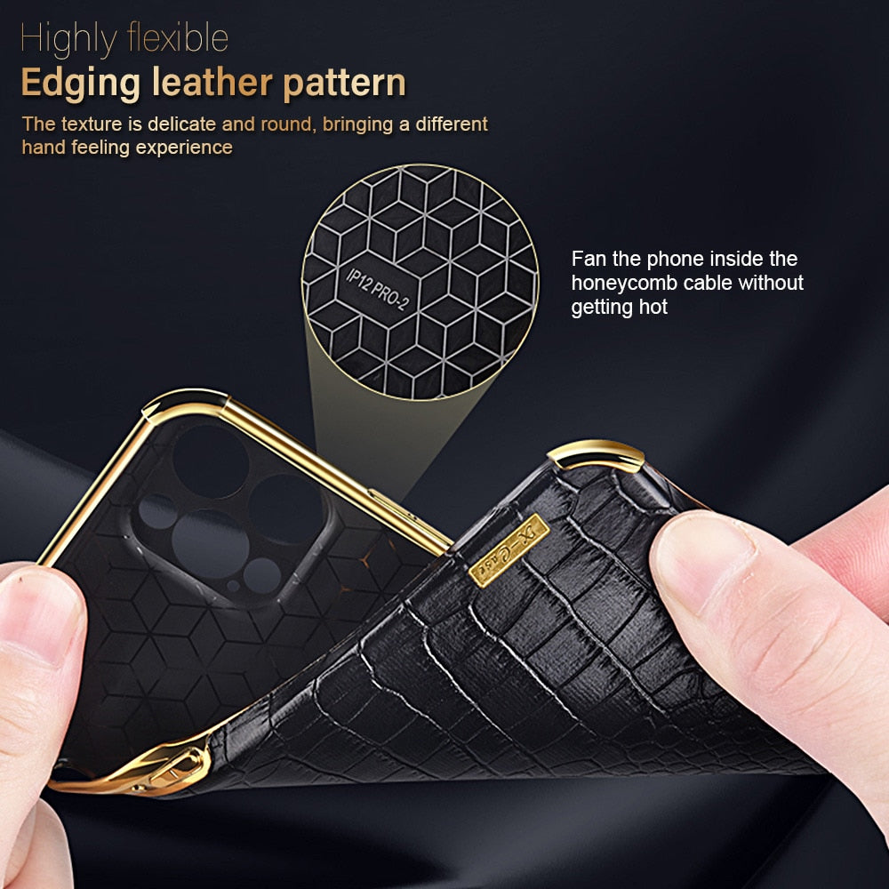 iPhone Leer Case Krokodil – Luxe & Beschermend
