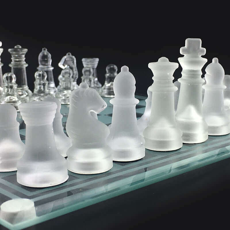 Glas-Schachspel | Mat-gepaste Kristallen Figuren met Schaakbord