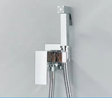 Mat zwarte bidet douchekraan in massief messing, hygiënedouche, warm-koud mengventiel, toiletkraan voor islamitisch gebruik