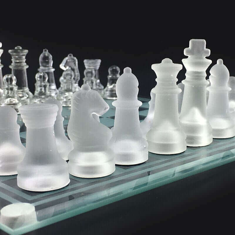 Glas-Schachspel | Mat-gepaste Kristallen Figuren met Schaakbord