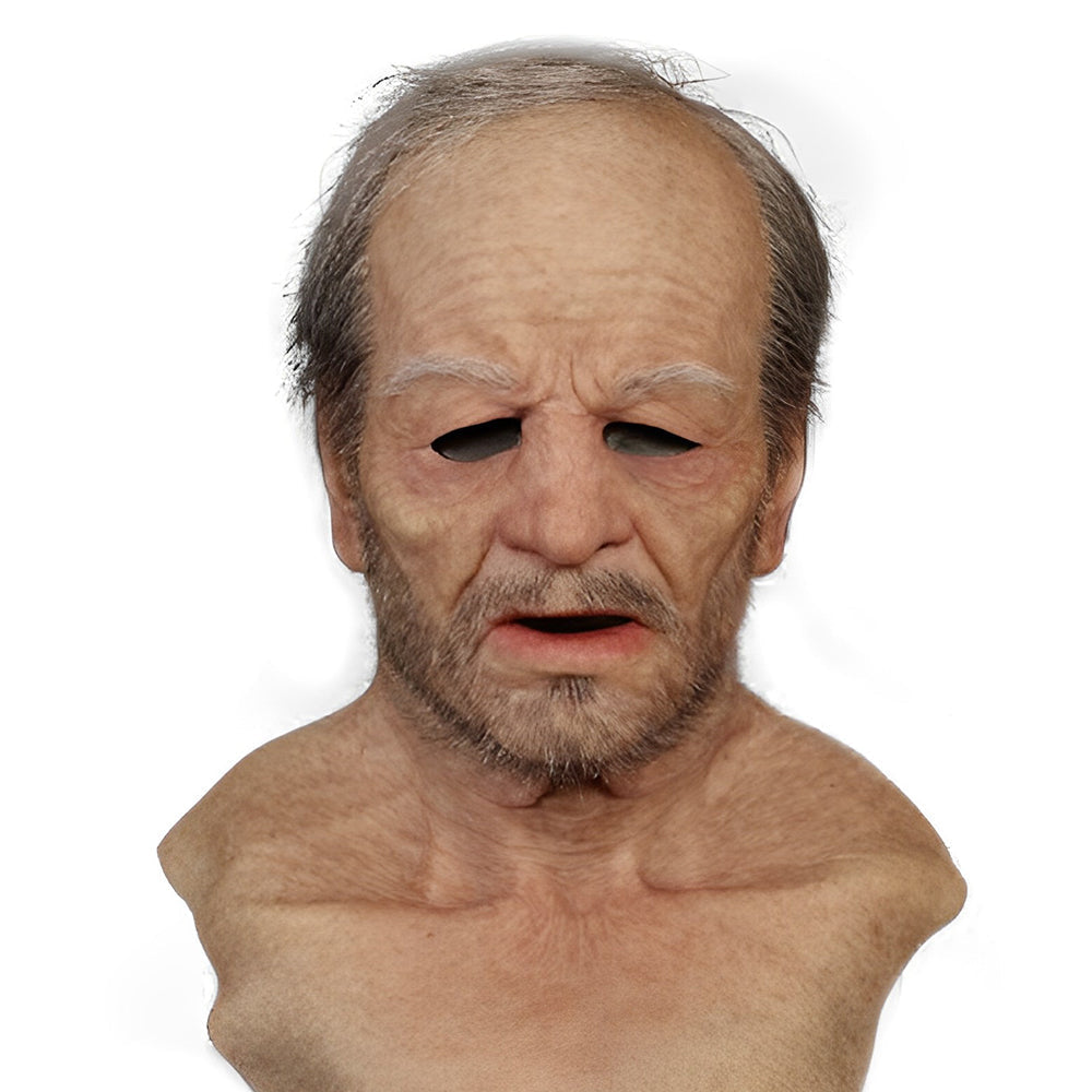 Realistisch Latex Oude Man Masker – Expressief Halloween Kostuum Hoofdkap