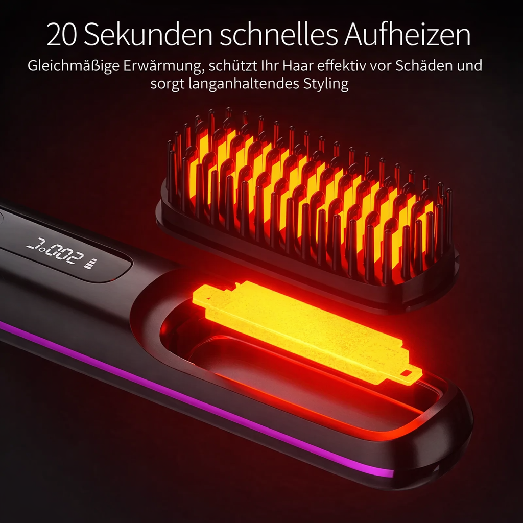 Haarstylers | Keramische Ionen Haarstyler | Oplaadbaar via USB met LCD-bediening | Glissara