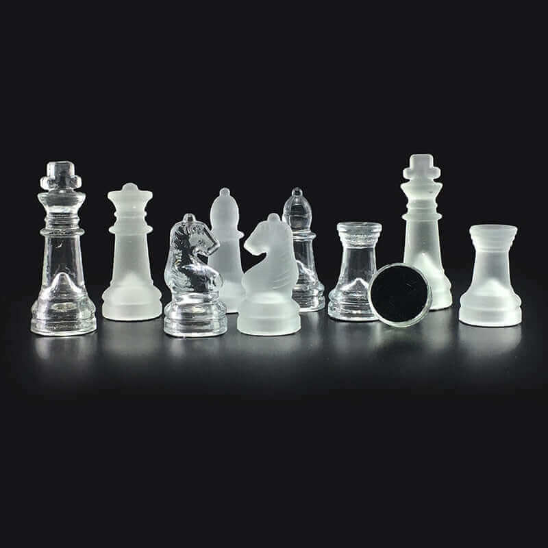 Glas-Schachspel | Mat-gepaste Kristallen Figuren met Schaakbord