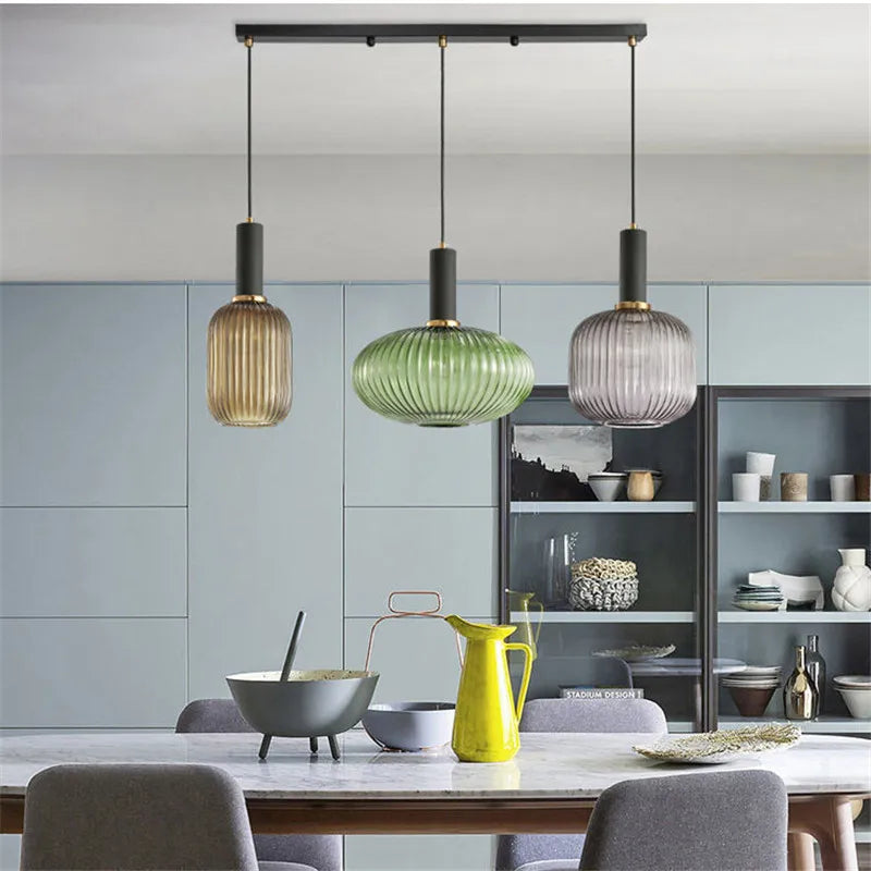 Nordic Kleurrijke Glazen Retro Hanglamp