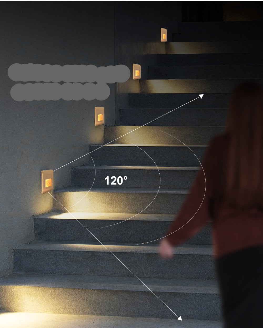 EB Brone - LED Traplicht 4 Kleuren PIR Sensor Inbouw Voetlicht