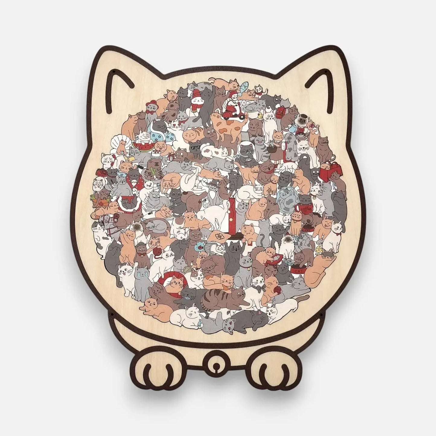 Purrzle™ | Houten Puzzel Kat 135 Stukken — Kunst, Rust & Stijl Samengebracht in één Set