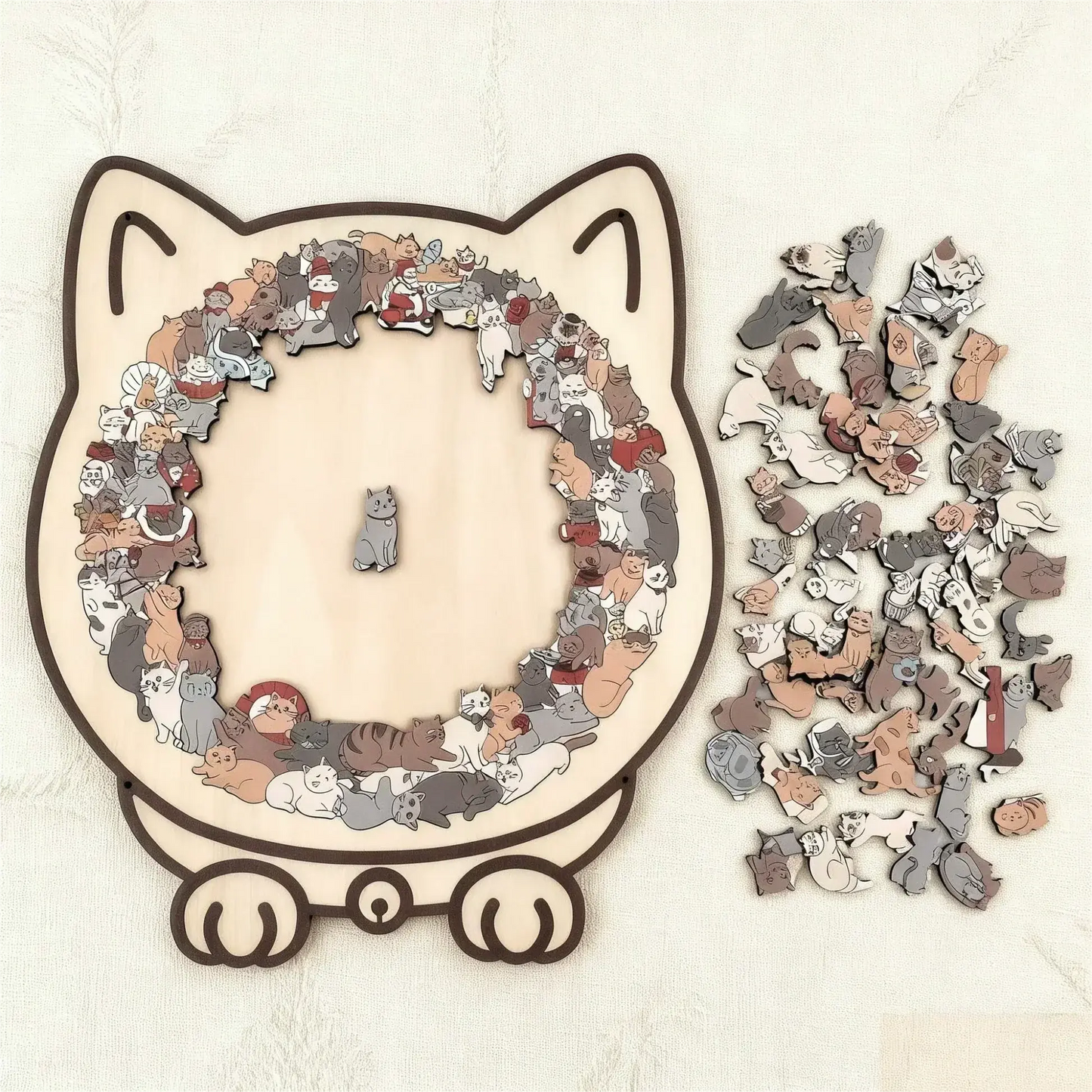 Purrzle™ | Houten Puzzel Kat 135 Stukken — Kunst, Rust & Stijl Samengebracht in één Set