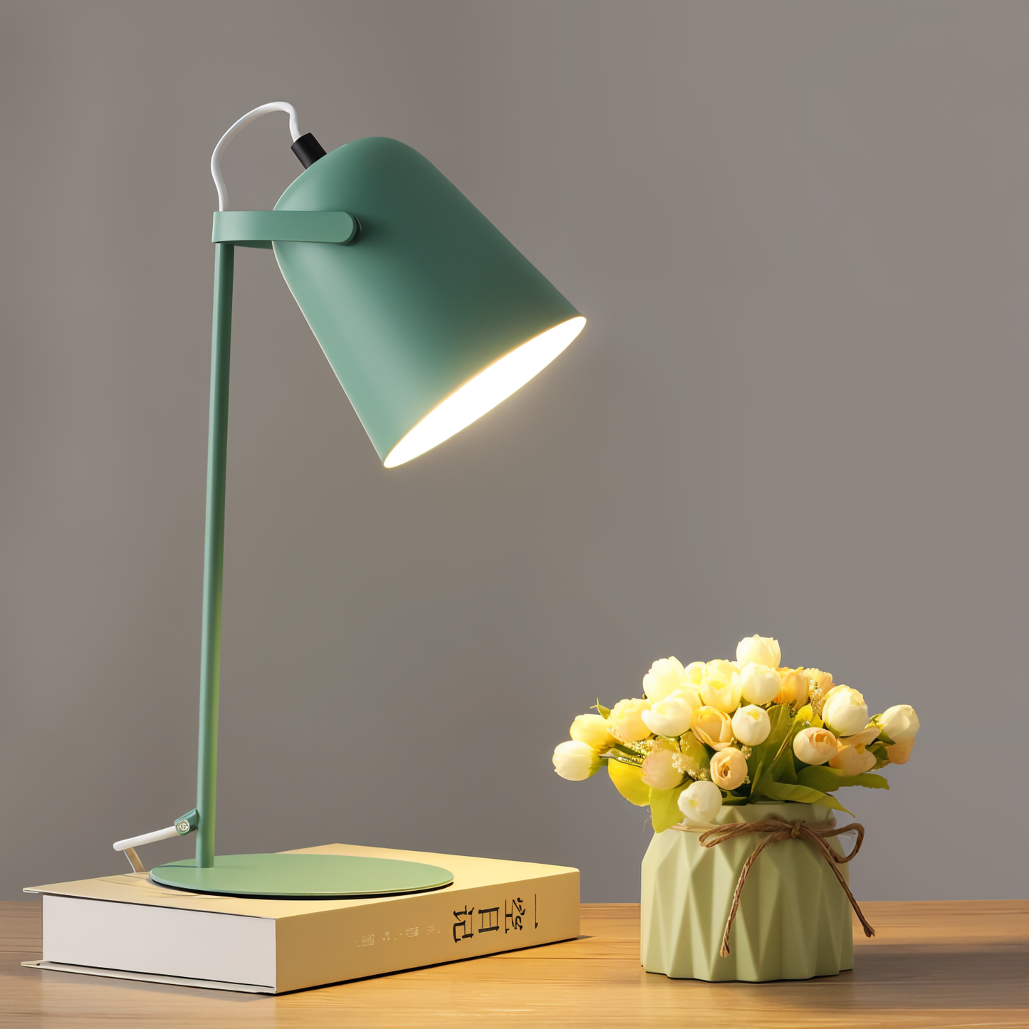 Macaron Tafellamp - Scandinavische gele Bureau Lamp - Verstelbare Lamp