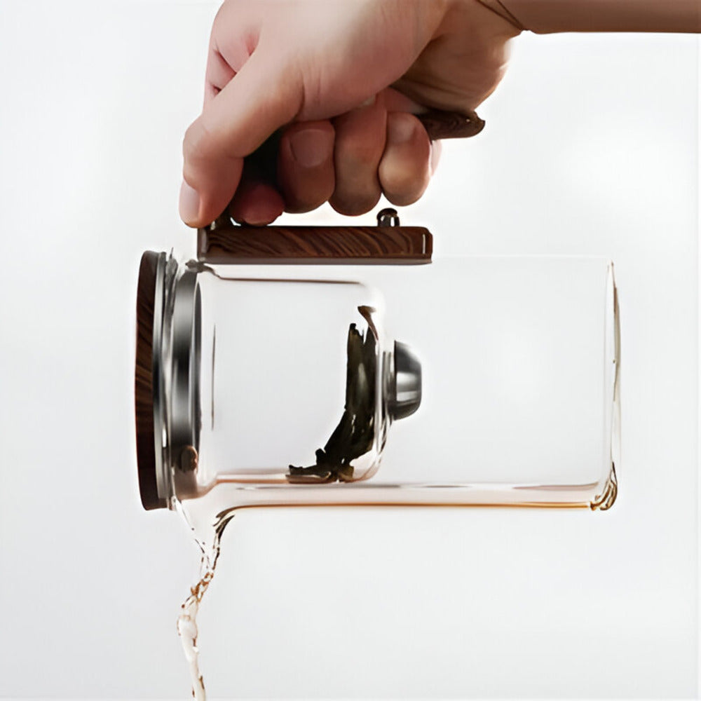 Elegante Glazen Theepot met Zeef - Stijlvol Ontwerp voor het Zetten van Losse Thee