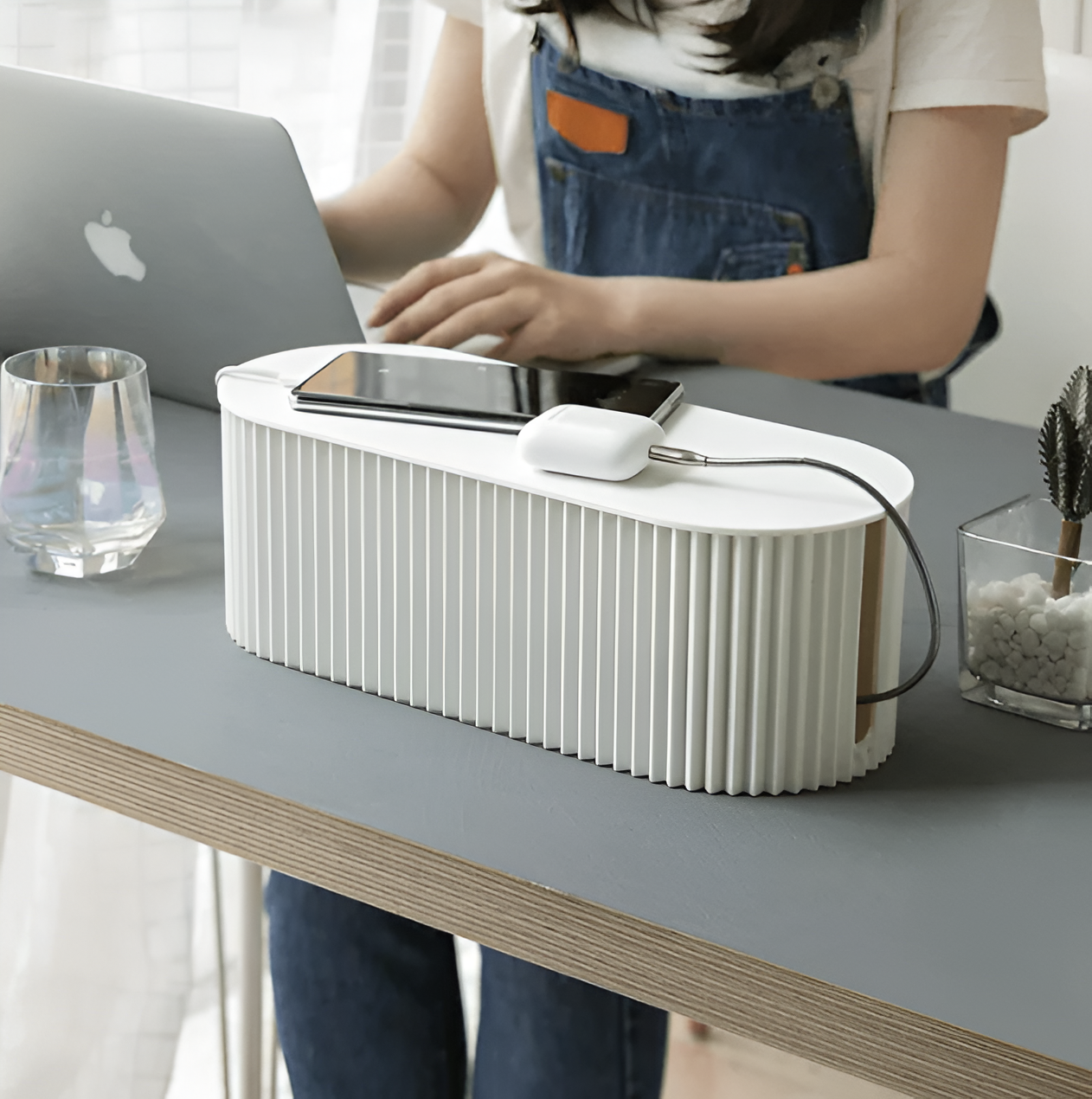 Hid Kabelbox - Minimalistische Macaron Opberging - Oplader en Kabel Organizer