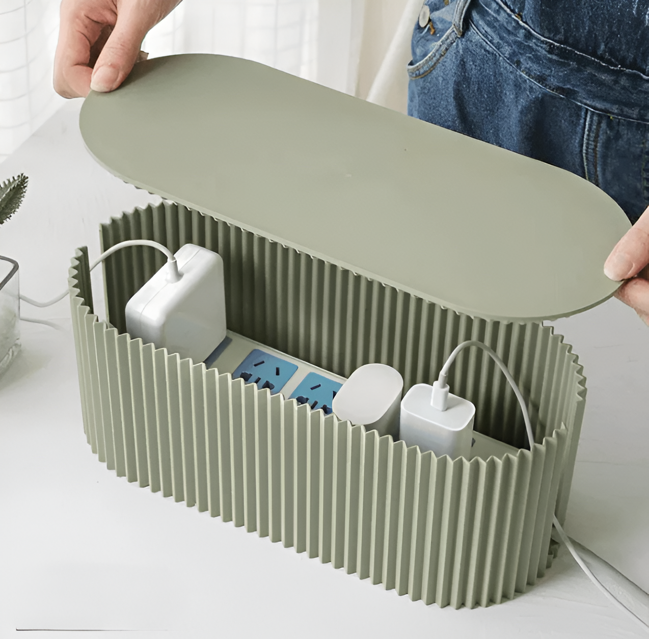 Hid Kabelbox - Minimalistische Macaron Opberging - Oplader en Kabel Organizer