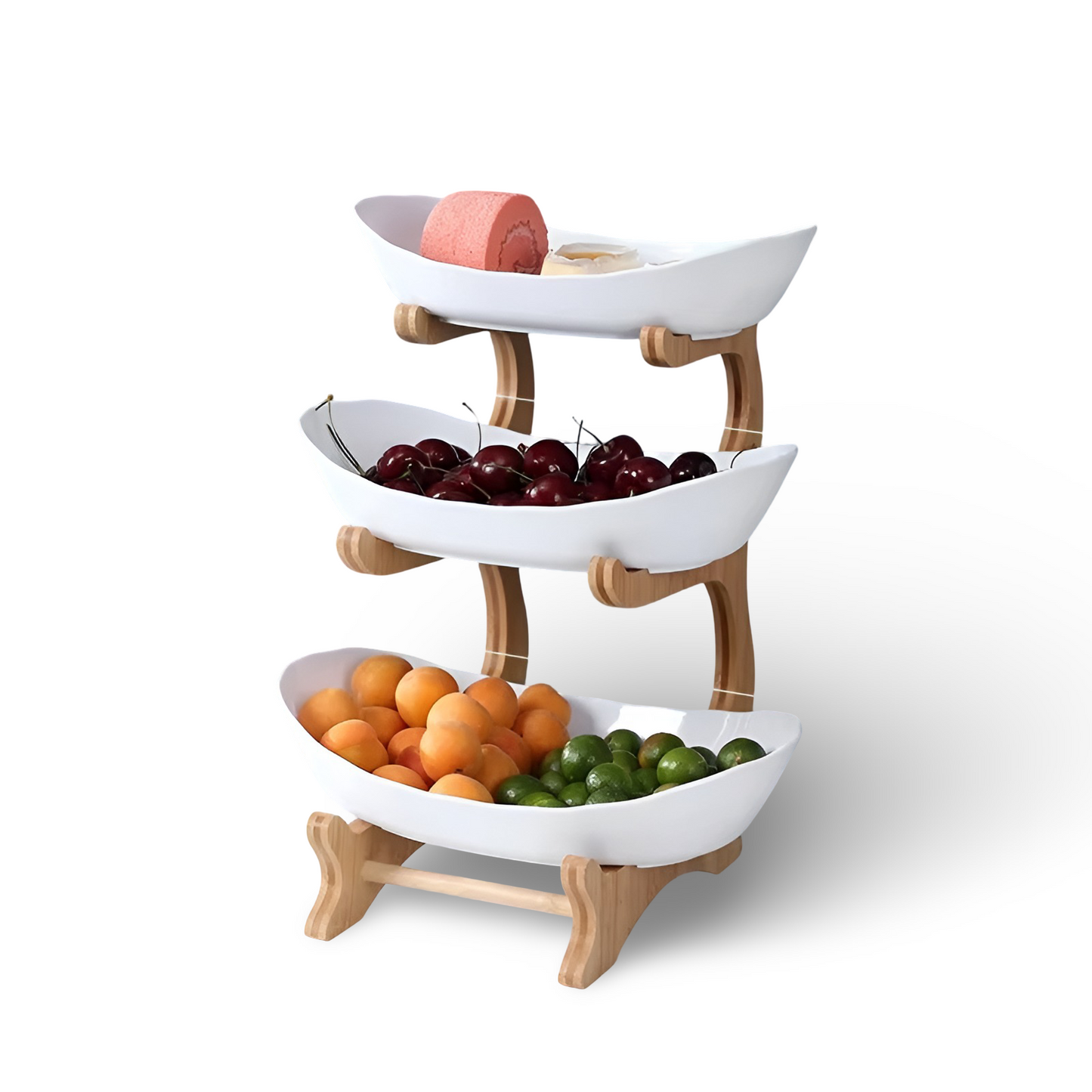 Meerlagige fruitmand van hout - Moderne fruitmand
