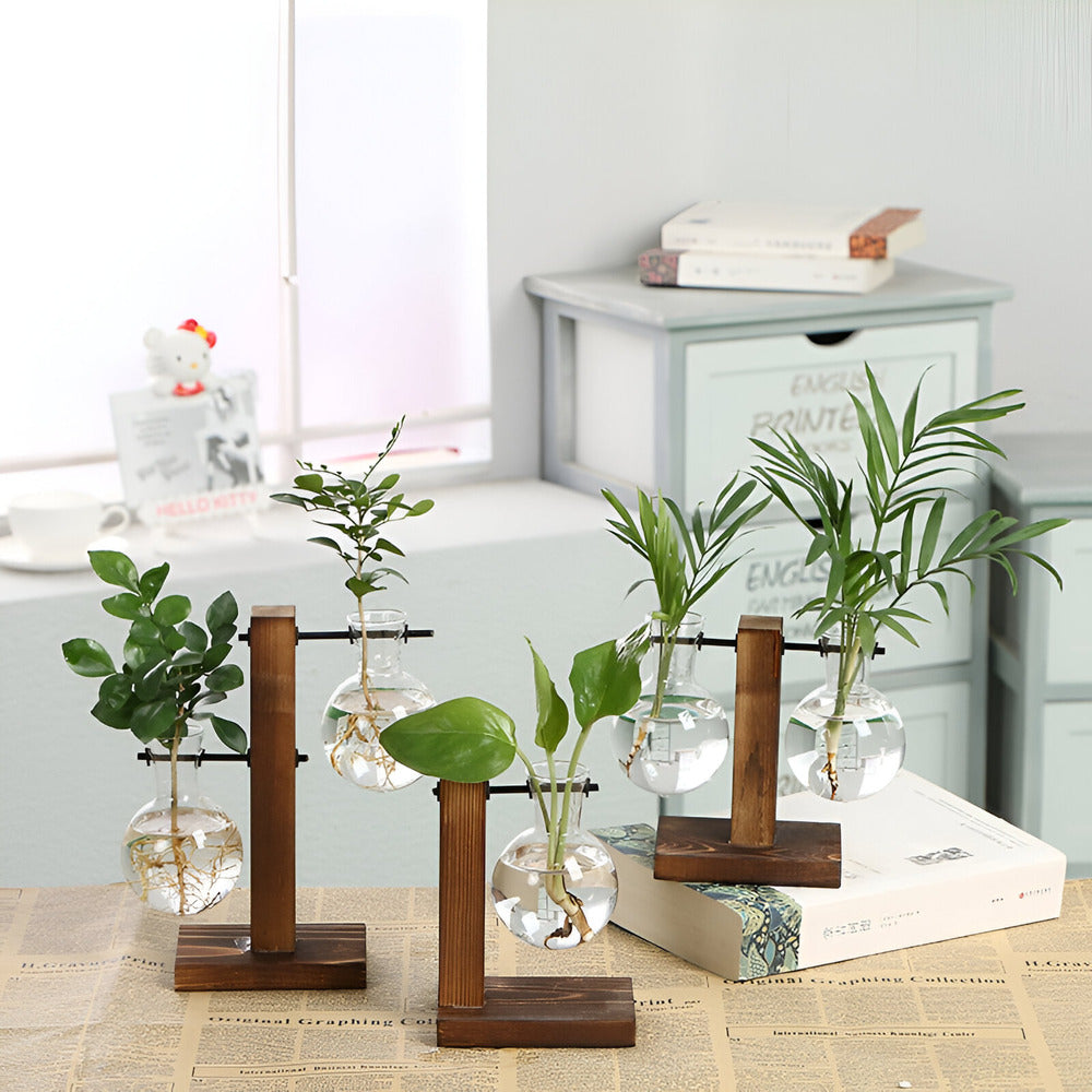 Valethra - Rustieke Houten Hydrocultuur Plantenhouder