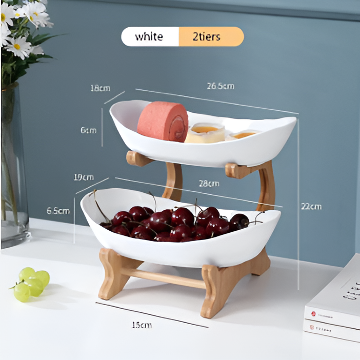 Meerlagige fruitmand van hout - Moderne fruitmand