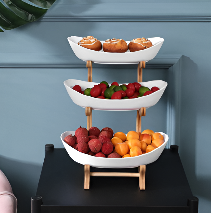 Meerlagige fruitmand van hout - Moderne fruitmand