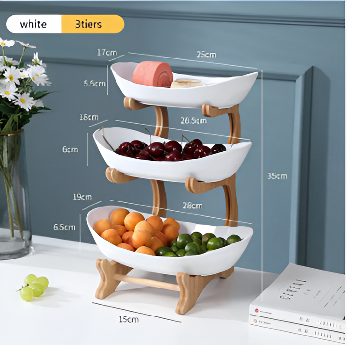 Meerlagige fruitmand van hout - Moderne fruitmand