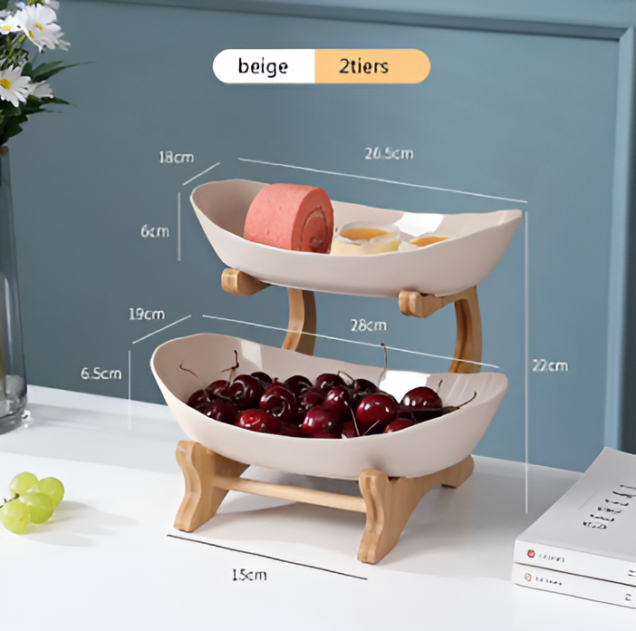 Meerlagige fruitmand van hout - Moderne fruitmand