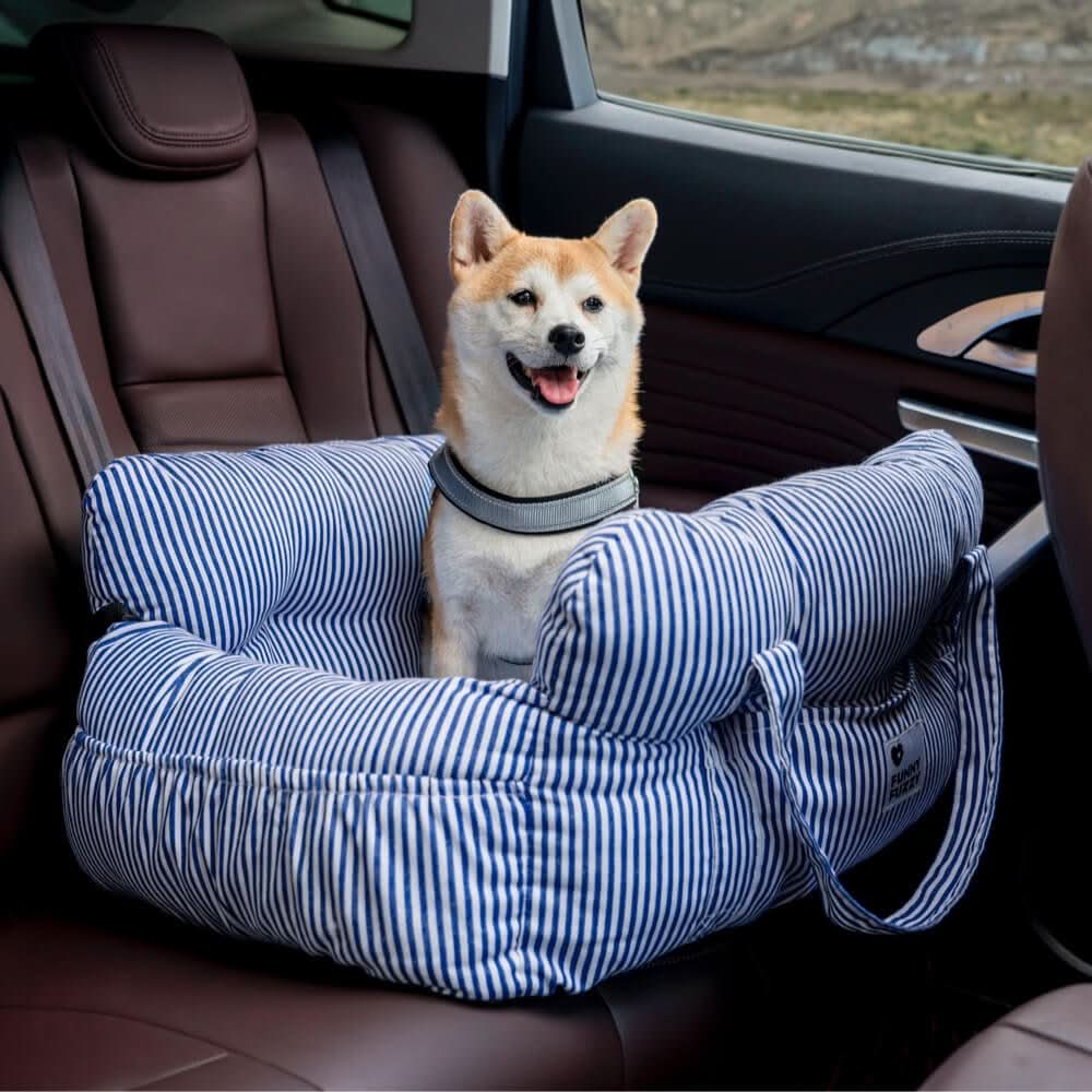 ComfyRide Hondenstoel – Hondenzitbed met veiligheidsgordel & antislip bodem voor auto & thuis
