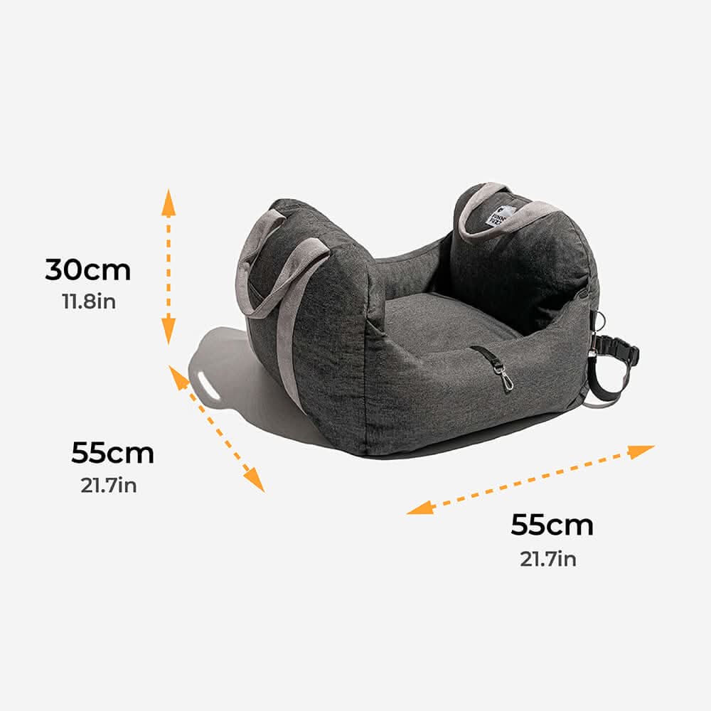 ComfyRide Hondenstoel – Hondenzitbed met veiligheidsgordel & antislip bodem voor auto & thuis