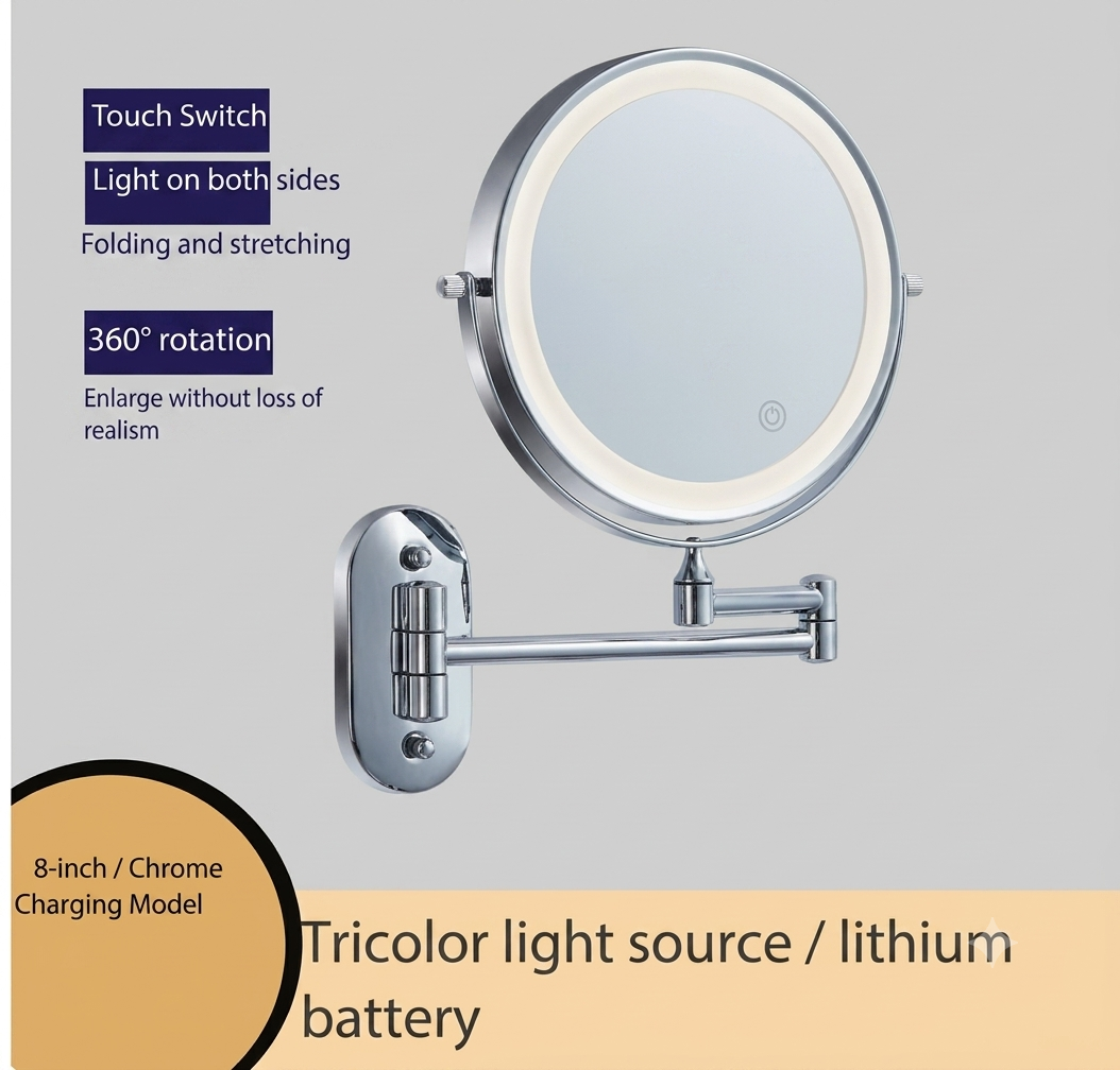 Luxa Wandgemonteerde Scheerspiegel Oplaadbaar Met LED Verlichting 1X 10X
