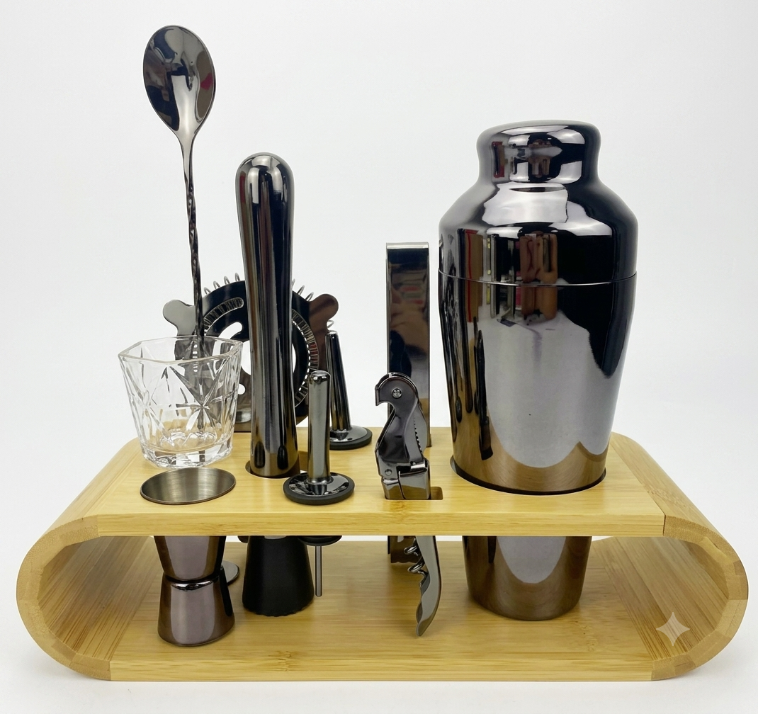 LUXMIX BARSET – 10-delig Cocktailset van RVS voor stijlvolle drankjes