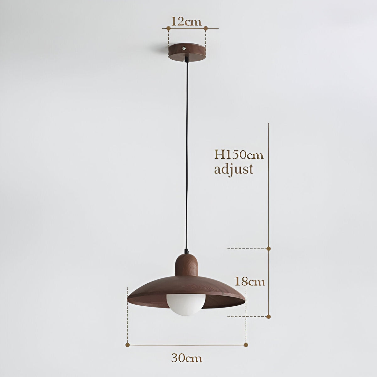 Japanse Wabi-Sabi Walnoot Hanglamp
