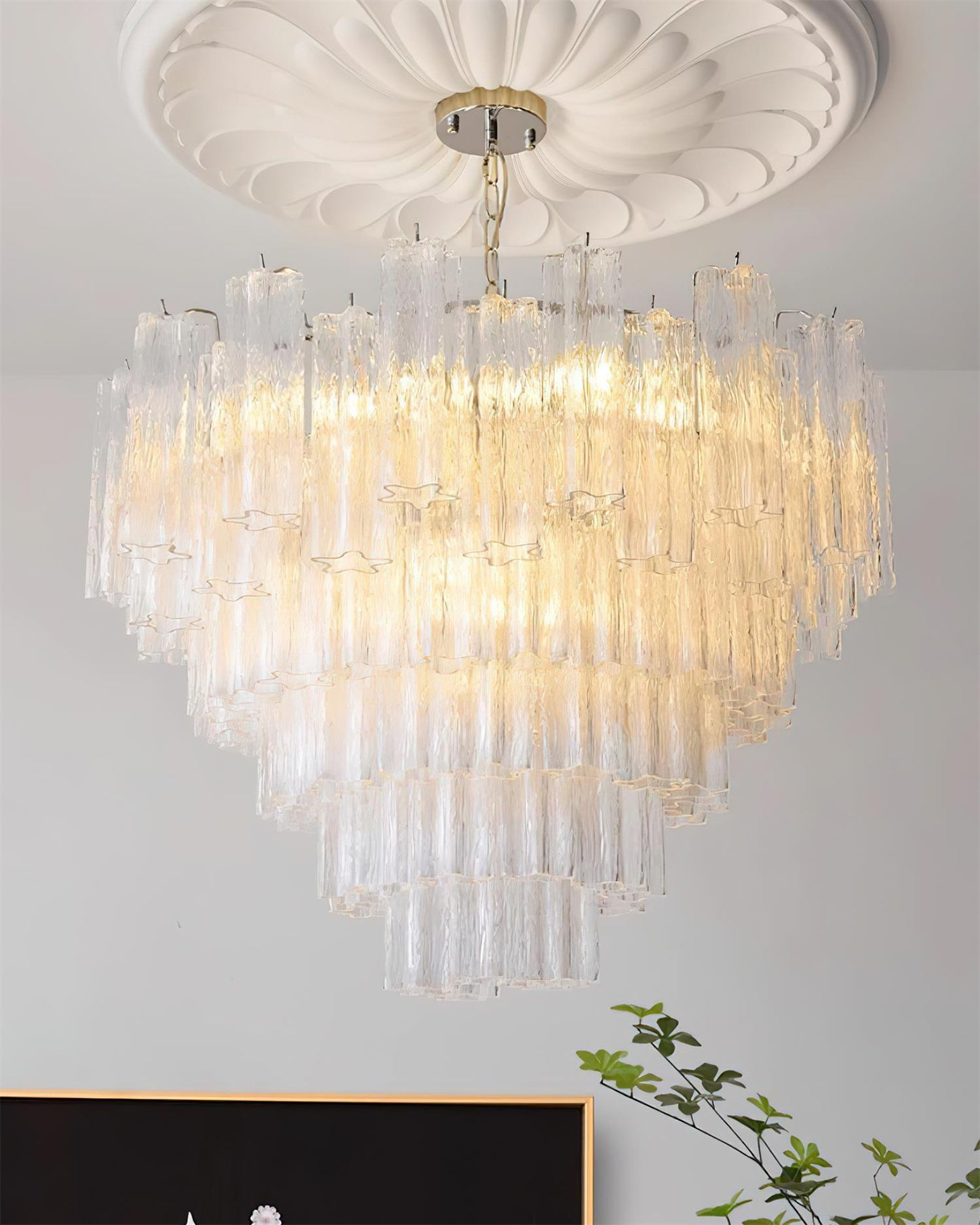 Kamenicky Lustre Cascades van Glas in Niveaus