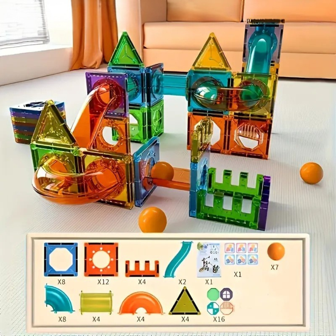 Bouwspeelgoed voor Kinderen Magnetische Set van 69 Stukken BPA-vrij met LED-verlichting