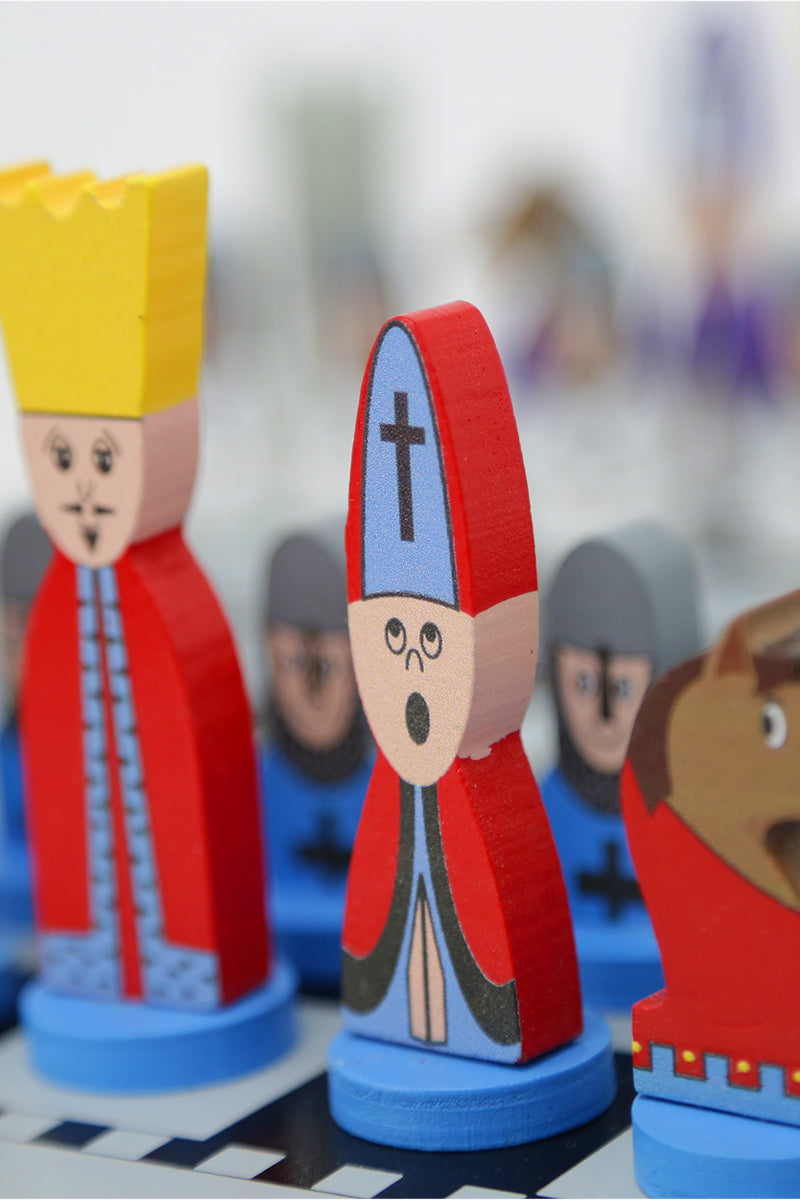 Kinderen Houten Schaakset - Leuk Leerhulpmiddel voor Strategisch Denken - 30x30 cm met Schaakstukken