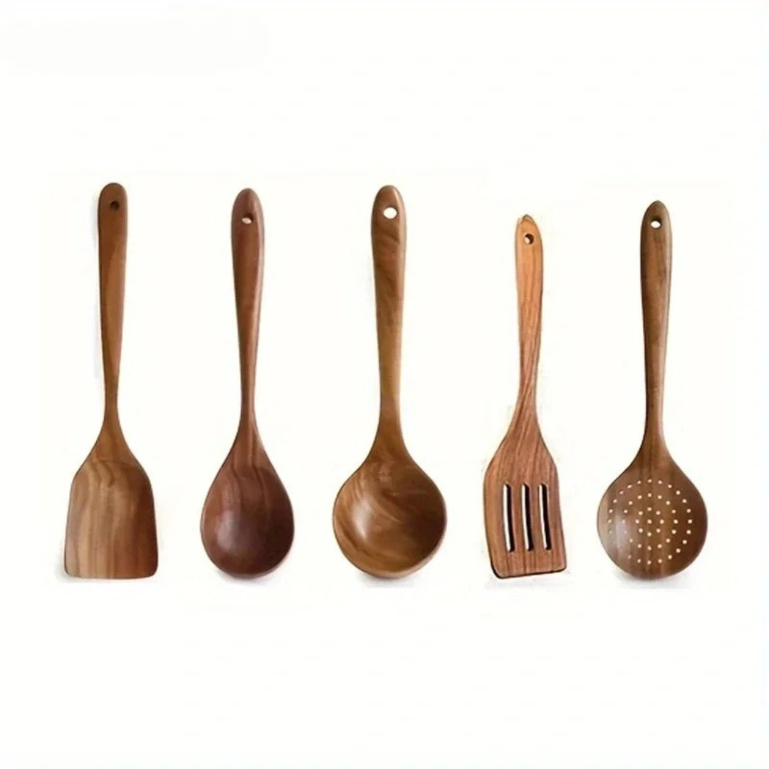 Keukenaccessoires Set in Hout - Rustiek Ontwerp voor Thuischefs