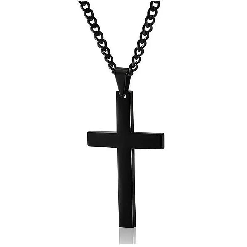 FAITHLINE HALSKETTING – Klassieke heren halsketting met roestvrijstalen kruis hanger