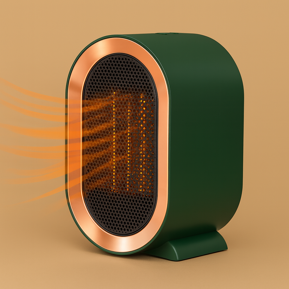 Brehn | Compacte elektrische kachel Energiezuinige keramiek voor kleine ruimtes – Stille verwarming 800-1200 W