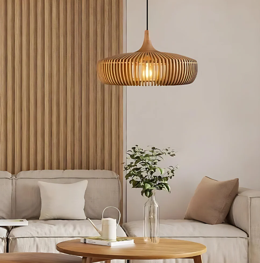 Hinori Hanglamp Japandi Massief Hout Glans