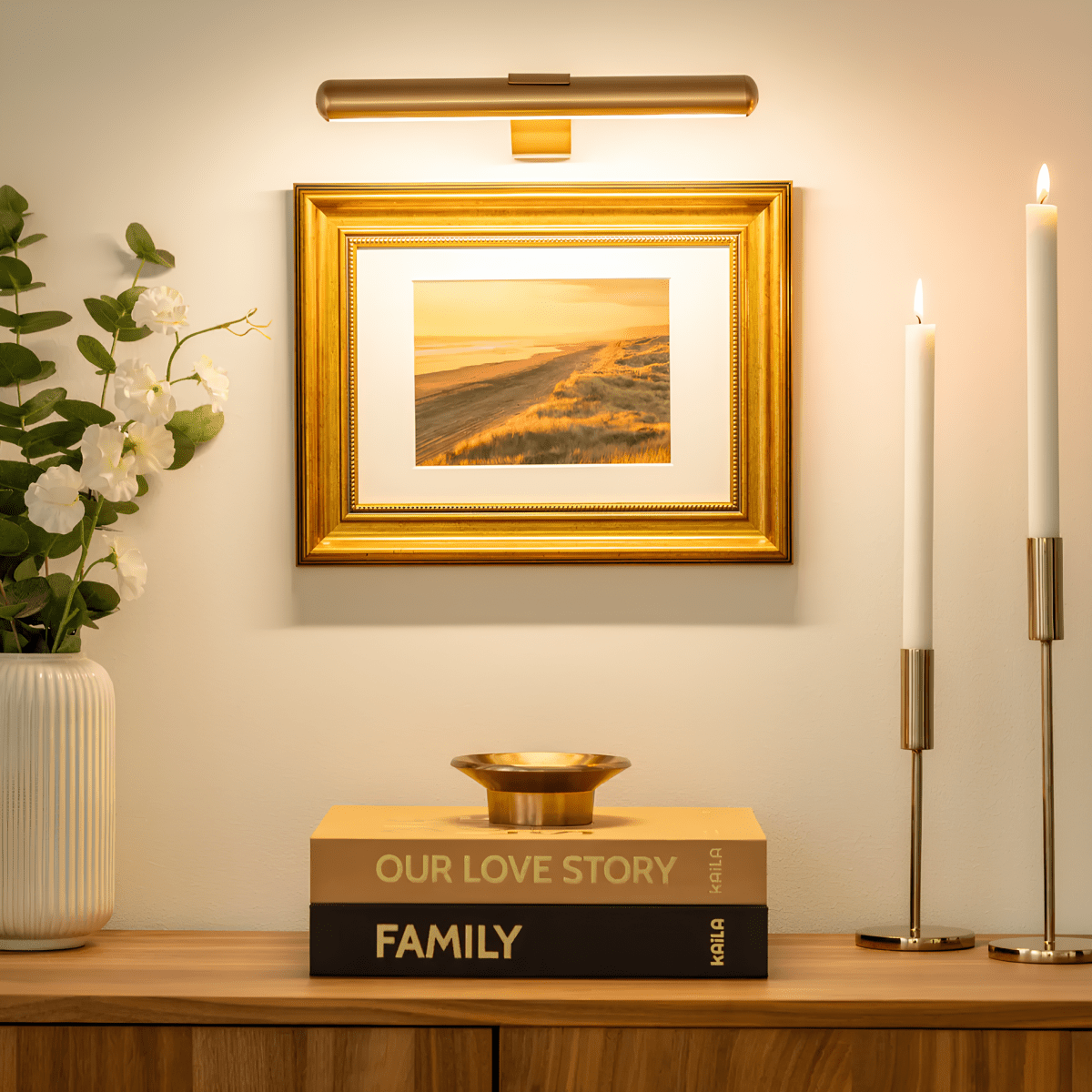 LED-Wandlamp | Dimbare Kunstverlichting | Oplaadbaar Metaalontwerp | ArtGlow