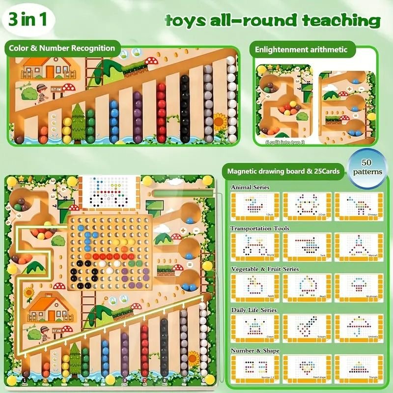 NUMBERRAIL – Montessori Magnetisch Labyrint voor Cijfers, Kleuren & Logica