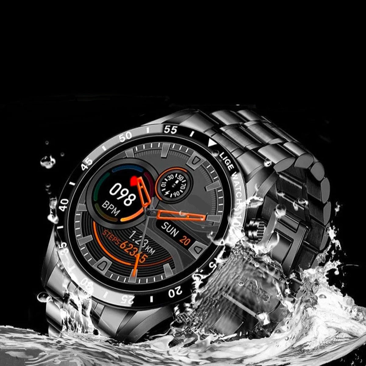 Luxe Mannen Smartwatch | Multisport Modus | Gezondheidsmonitoring