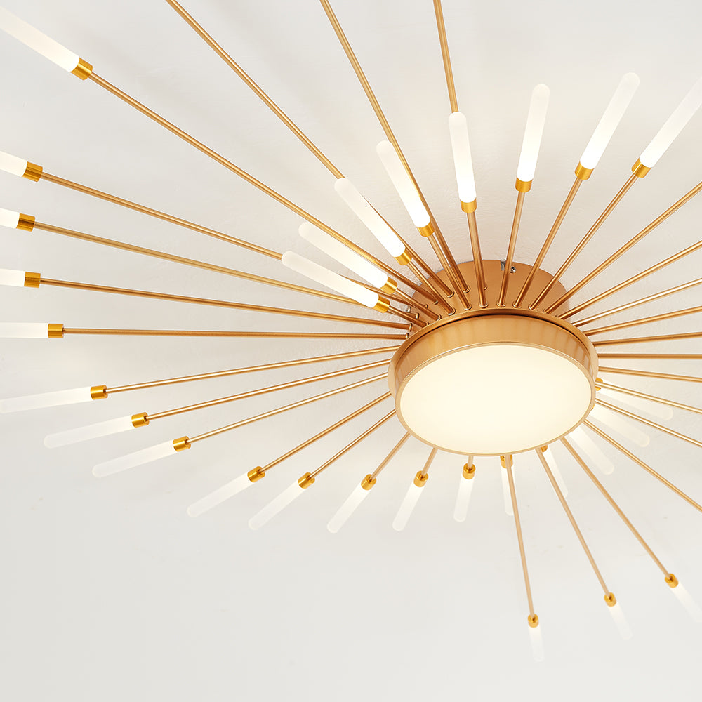 Wesley Plafondlamp Vuurwerk Lineair Modern Zwart/Goud
