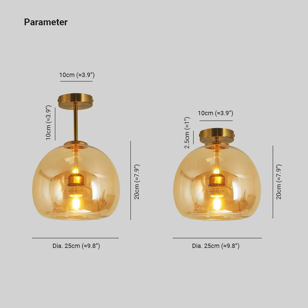 Rhea Glazen Semi-Flush Mount Plafondlamp/Hanglamp