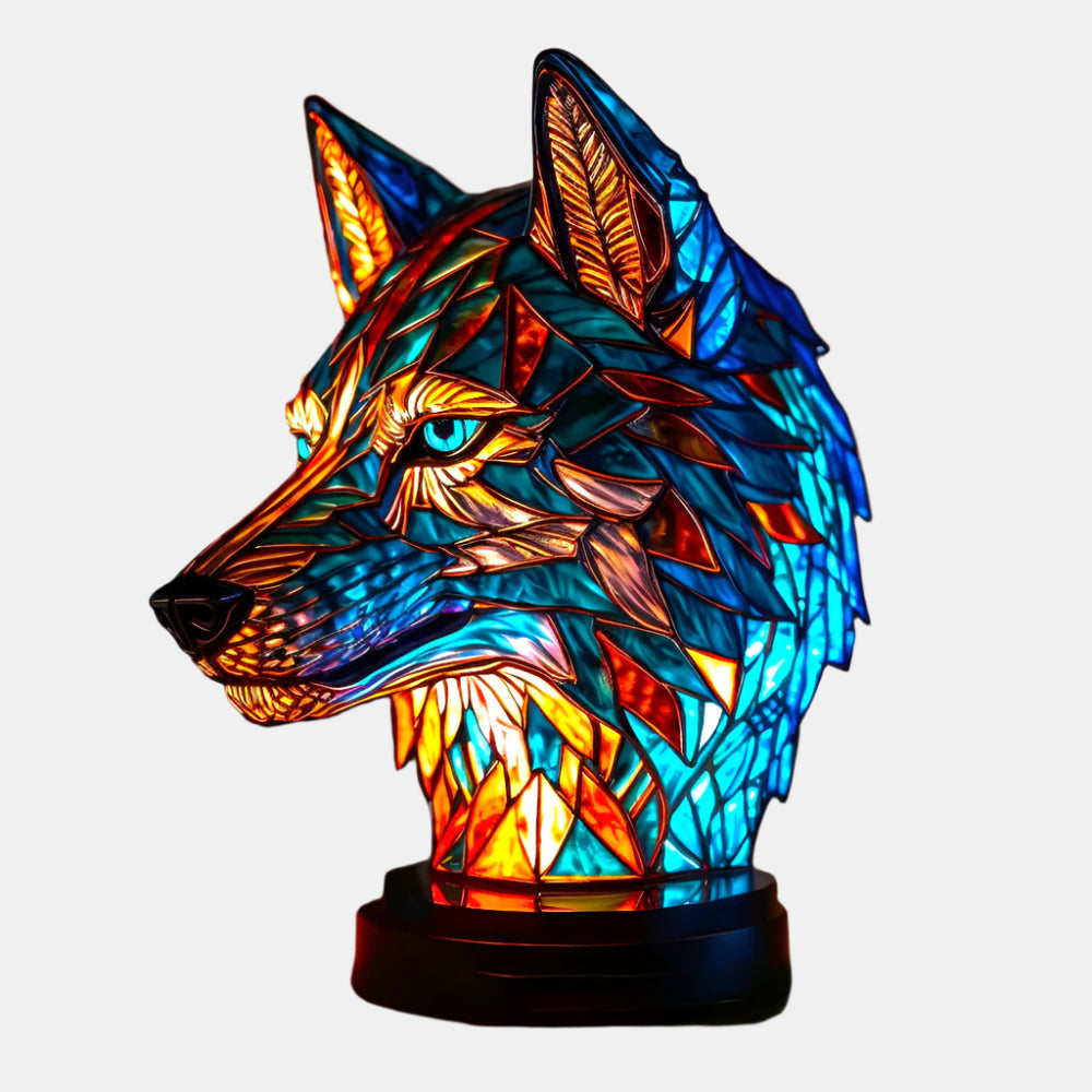 Gekleurde Glazen Lamp met Dierenpatronen voor een Artistieke Sfeer