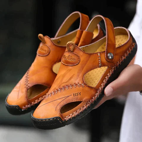 Casey Unisex Sandalen | Comfortabele Leren Sandalen met Zachte Suède Zool | Zomer Slippers voor Dagelijks Gebruik & Vrije Tijd