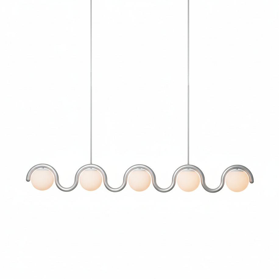 Uveta Lineaire Kroonluchter Rood & Zilver