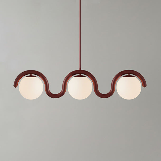 Uveta Lijnvormige Hanglamp Rood & Zilver